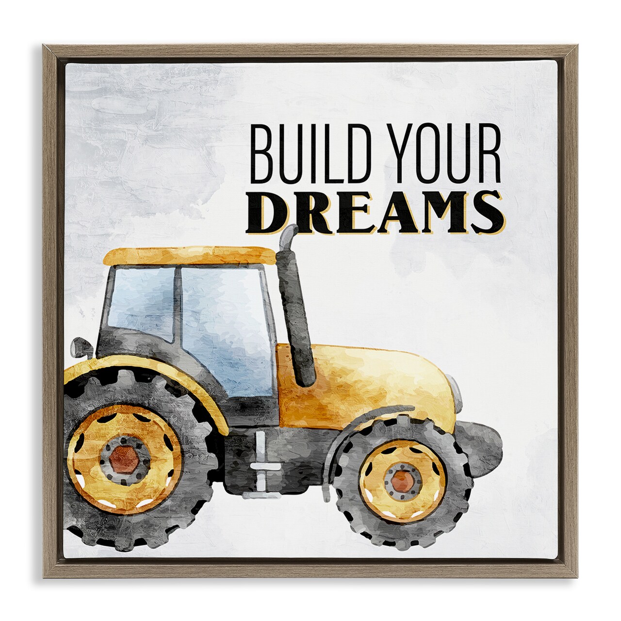 Stupell Industries Build Your Dreams Phrase Floater Framed Canvas Wall Art Design by Kim Allen